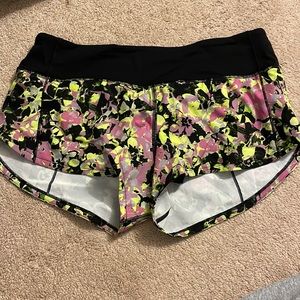 Lulu shorts, flowery print, never worn, super cute!!